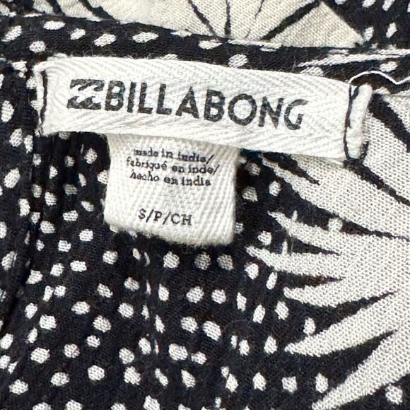 Billabong Black White Polka Dot Floral Jumpsuit Women's Small - Picture 4 of 5